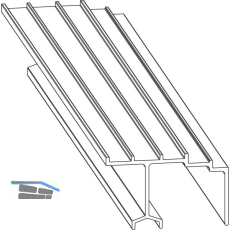 MACO HS F�hrungsschiene oben mit Blende, TS 68 mm, silber, L=2500 mm (N19913)