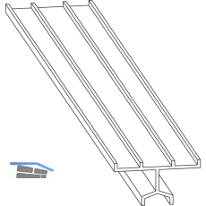 MACO HS F�hrungsschiene oben universal nieder, silber, L=3500 mm (N20914)