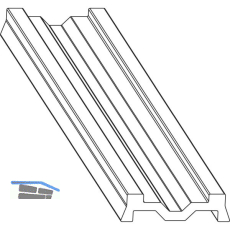 MACO Fiber-Therm Aufsatzschiene f�r Fixfl�gel L=2000 B=42 mm GFK silber (454826)