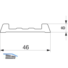 MACO Fiber-Therm Aufsatzschiene f. bewegliche Fl�gel L=5000 mm GFK silber