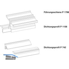 GU HS F�hrungsschienen-Set oben P1786 L=4400 mm silber eloxiert