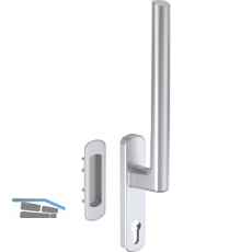 MACO HS Griffgarnitur 12, PZ innen, TS 69-78 mm, Alu silber eloxiert (103644)