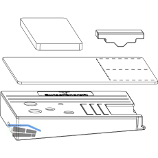 MACO HS Dichtungsplatten-Set m.Entw�sserung, Zwischenprofil 115, links, silber