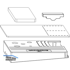 MACO HS Dichtungsplatten-Set m.Entw�sserung, Zwischenprofil 115, rechts,silber
