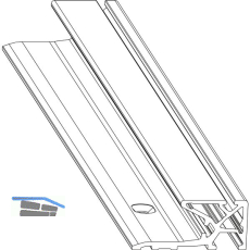 MACO HS Dichtungsschiene PVC einzeln, Fl�gelabstand 28 mm, L=5000 mm, KU silber