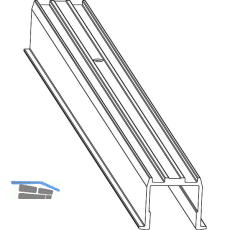 MACO HS F�hrungsschiene oben fl�chenb�ndig, silber, L=5000 mm (467774)