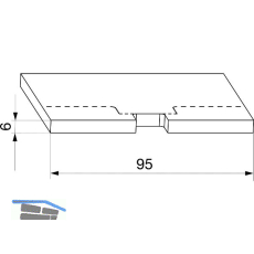 MACO HS Anschlagsdichtungsplatte universal, Gummi schwarz (369760)