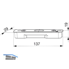 MACO HS Schlie�teil f�r Hakengetriebe f�r Holz, verstellbar, silber (228403)