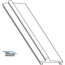 MACO Fiber-Therm Laufschiene unten flach asymmetrisch, H=5 mm, L=3500 mm, silber