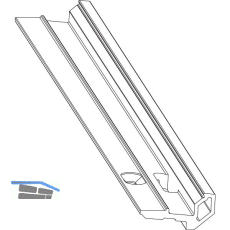 MACO Fiber-Therm Glasaufnahmeleiste Holz/Alu, rahmenlose Fixverglasung L=2500 mm