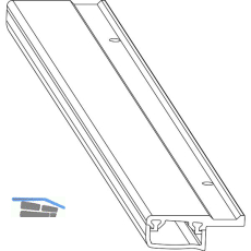 MACO HS Obere Dichtungsschiene f�r schmalen Querbalken, L=2000 mm, schwarz