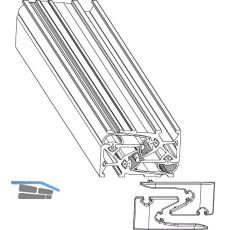 MACO HS Dichtungsschienen-Set PVC Fl�gelabstand 28 mm L=5000 mm schwarz