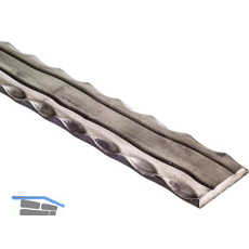 ARTEFERRO Handlauf seitlich geh�mmert, 40 x 8 x 3000mm mit Rillen,Schmiedeeisen