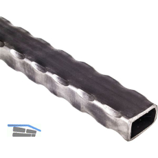 ARTEFERRO Rohr 40 x 30 x 2,5, L�nge 3000 mm, Schmiedeeisen geh�mmert