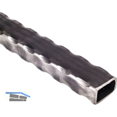 ARTEFERRO Rohr 50 x 30 x 2,5, L�nge 3000 mm, Schmiedeeisen geh�mmert