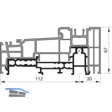 GU Thermostep 164 Grundk�rper Bodenschwelle L=4000 mm silber