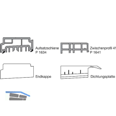 GU Thermostep 164 Aufsatzschienen-Set A, L=2500 mm, Schema A/C, Kunststoff braun