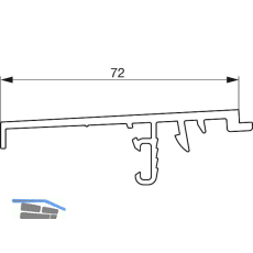GU Thermostep 164 Wetterprofil 161 P1667 FA 28 L=6700 mm Alu silber eloxiert
