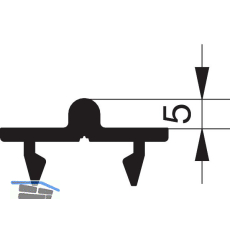 GU HS Laufschiene 5 P1636 f�r Bodenschwelle auf Ma� silber eloxiert