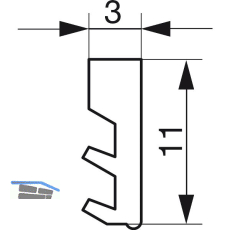 GU Thermostep/Timberstep Dichtungsprofil P859 zu Verbreiterung P1051, schwarz