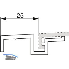 GU Thermostep/Timberstep Verbreiterungsprofil P 1051, L=6700 mm, silber eloxiert