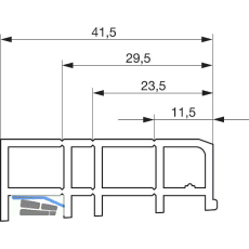 GU Thermostep 164 Zwischenprofil 41 P1641, L=3300 mm, Kunststoff grau