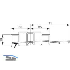 GU Thermostep 204 Aufsatzschiene 19/71 P1987 , TS 78 mm, L=3300 mm, auf Ma�