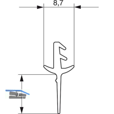 GU HS Dichtungsprofil P1483 senkrecht f�r HS-Spaltl�ftung, schwarz