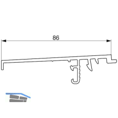 GU Thermostep 164 Wetterprofil 175 P1676 Fl�gelabstand 28 mm L=6700 mm silber