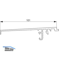 GU Thermostep 164 Wetterprofil 190 P1716 L=6700 mm Alu silber eloxiert