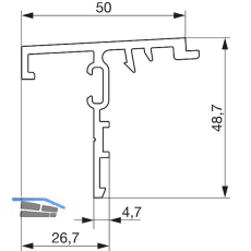 GU Thermostep 204 Wetterprofil 5 P1985, FA 28, L=4000 mm, Alu silber eloxiert
