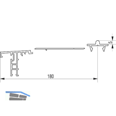 GU Thermostep 204 Trittschwellen-Set 5/180 L=3500 mm IV88-92 Alu silber