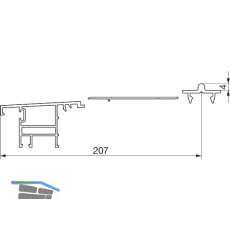 GU Thermostep 204 Trittschwellen-Set 4/207 L=5000 mm IV110 / FA 22 mm Alu silber