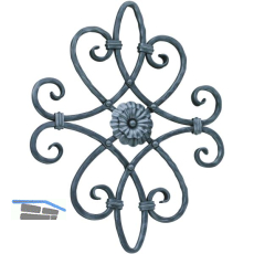 ARTEFERRO Zierelement, Profil 12 x 12 mm, 430 x 530 mm, Schmiedeeisen