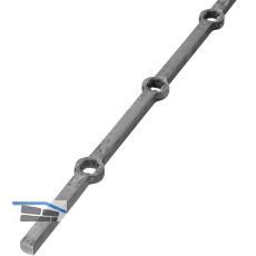 ARTEFERRO Lochstab, eckig 12 x 12mm, Lochabstand 120mm, 2000 mm, Schmiedeeisen