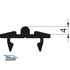 GU HS Laufschiene bb P2209 f�r Bodenschwelle L=6700 mm auf Ma� silber eloxiert