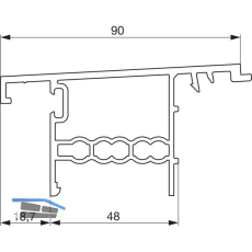 GU Thermostep 164/204 Wetterprofil 179 P1837, FA 28, L=6700 mm, silber eloxiert