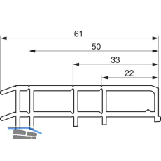 GU Thermostep/Timberstep Zwischenprofil 61 P1846, L=3300 mm, Kunststoff grau