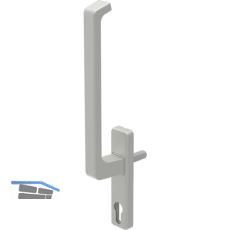 GU HS Drehgriff DIRIGENT 180� innen Rosette mit PZ silber