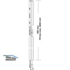 GU HS Getriebeverl�ngerung, L=500 mm, Alu silber eloxiert