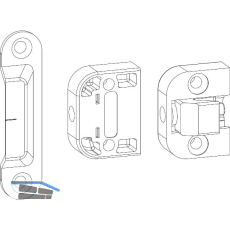 GU HS Mittelverriegelung senkrecht, Fl�gelabstand 28 mm, silber