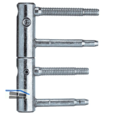 T�rband 3-DIM 2-tlg. Bolzen 65 bzw.55 mm, Tragkraft 80kg,� 20 mm,verzinkt silber