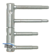 T�rband 3-DIM 2-tlg. Bolzen 80 bzw.55mm,Tragkraft 120kg,� 20mm,verzinkt silber