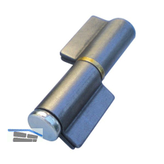 Anschwei�band 2-teilig I-Lappen; Stahl blank; Stift 16 mm mit Messingring