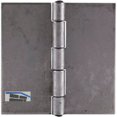 Anschwei�scharnier mit festem Stift, 60 x 60 x 1,5mm,Rollen � 6,7 mm,Stahl blank