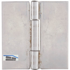 Anschwei�scharnier mit festem Stift, 40 x 40 x 1mm, Rollen � 4,7 mm, Edelstahl