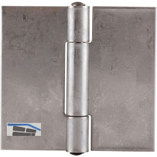 Anschwei�scharnier mit festem Stift, 65 x 60 x 2 mm,Rollen � 9,3 mm, Edelstahl