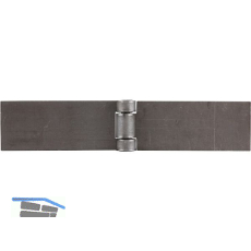 Anschwei�scharnier mit festem Stift, 200 x 40 x 4mm,Rollen � 15,5mm,Stahl blank