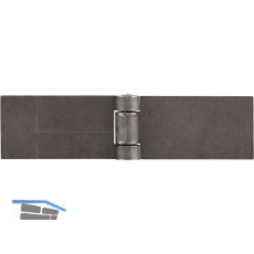 Anschwei�scharnier mit festem Stift, 200 x 50 x 5mm,Rollen � 18,5mm,Stahl blank