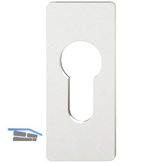 FSB Zylinderrosette 17 1768 eckig zum Aufkleben, 3 mm, Aluminium silber eloxiert